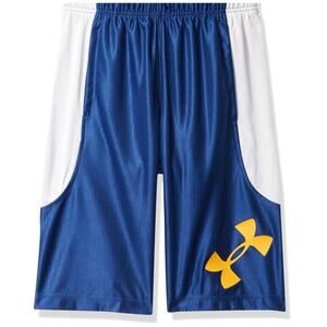 Under Armour‎ Shiny Silky Perimeter Long Basketball Shorts Blue Men's Sz Medium